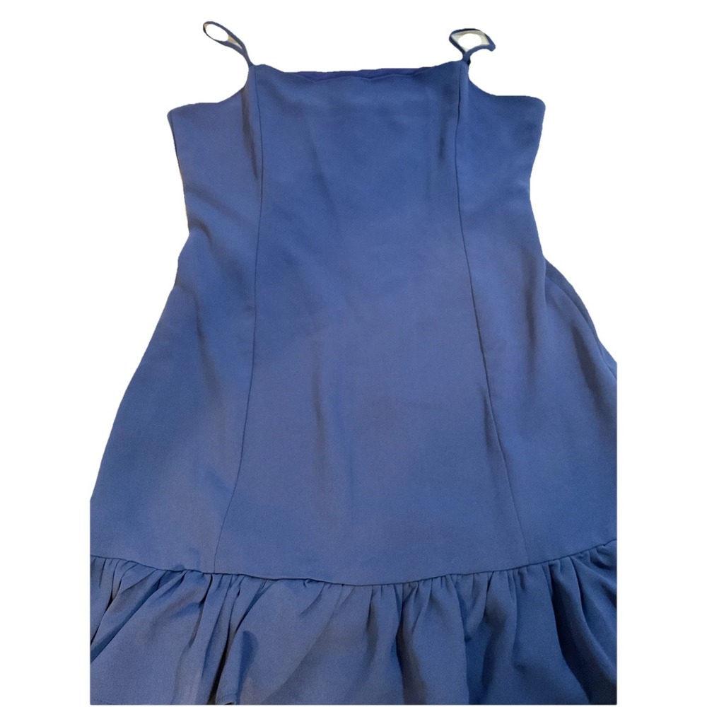 Glam Blue Sheath Mini Dress w/Ruffle Bottom Women's Size Large G48‎